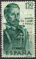 España 1966 1754 Sello º Forjadores de America Manuel de Castro y Padilla Timbre Espagne Spain Spagna Espana Spanje Spanien 